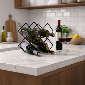 Masaüstü Şarap Rafı | 5 Şişe Kapasiteli | Modern Şarap Depolama - Image 3