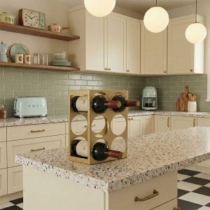 Masaüstü Şarap Şişesi Rafı | 6 Şişe Kapasiteli | Modern Şarap Depolama - Image 3